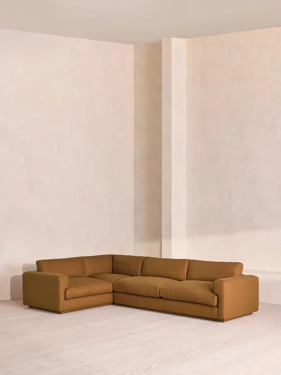 Mossley Right L-Shape Sofa, Linen, Ochre