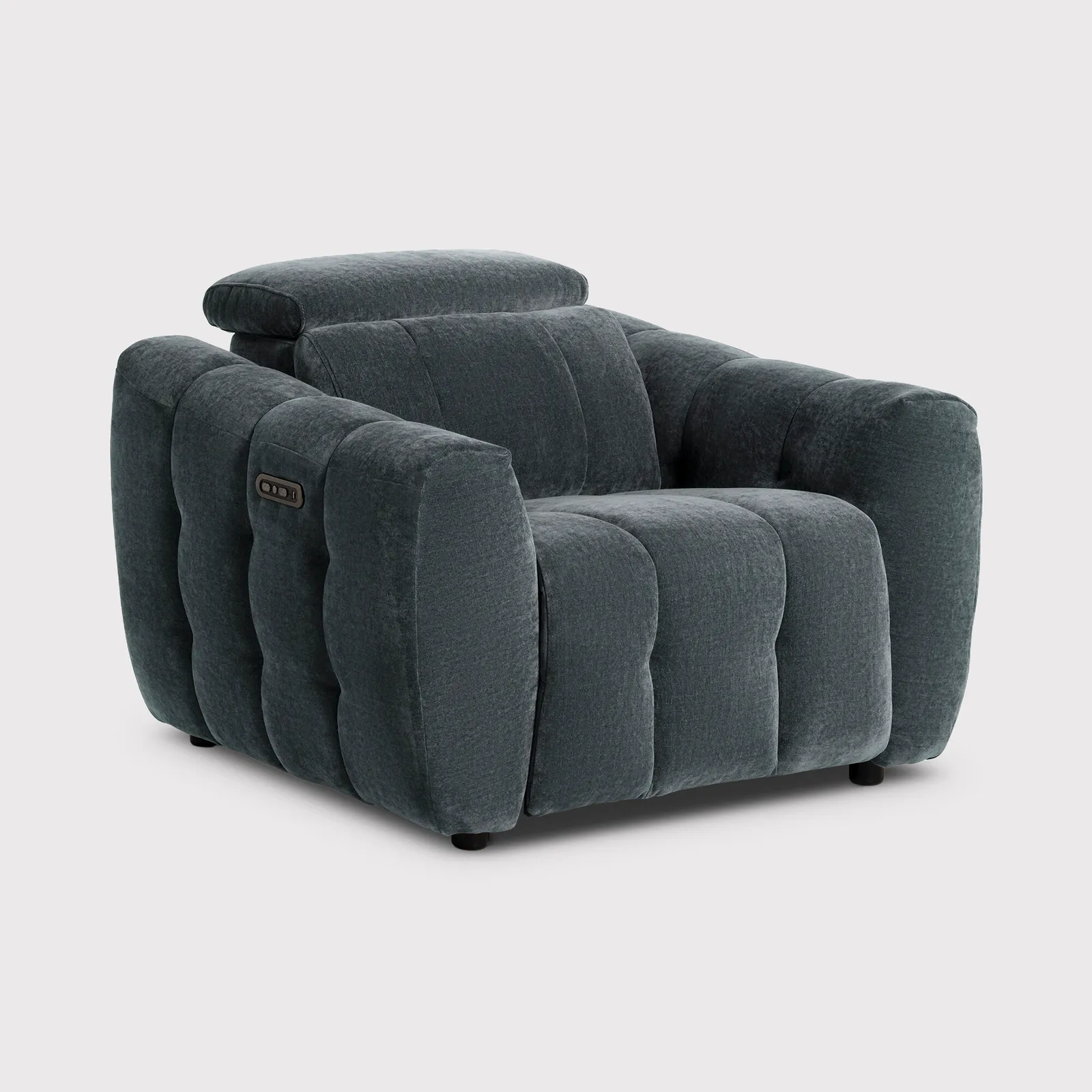 Montgomery Power Recliner Chair & Headrest, Grey Fabric | Barker & Stonehouse 1