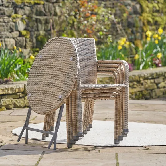 Pacific Lifestyle Tobs Outdoor Rattan Stackable Bistro Set 2