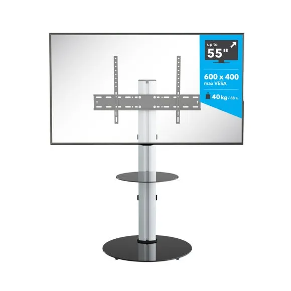 Eno Pedestal TV Stand with Shelf for TVs up to 55" 3