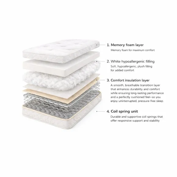 Sareer Matrah Memory Coil Pillow Top Hybrid Mattress 4