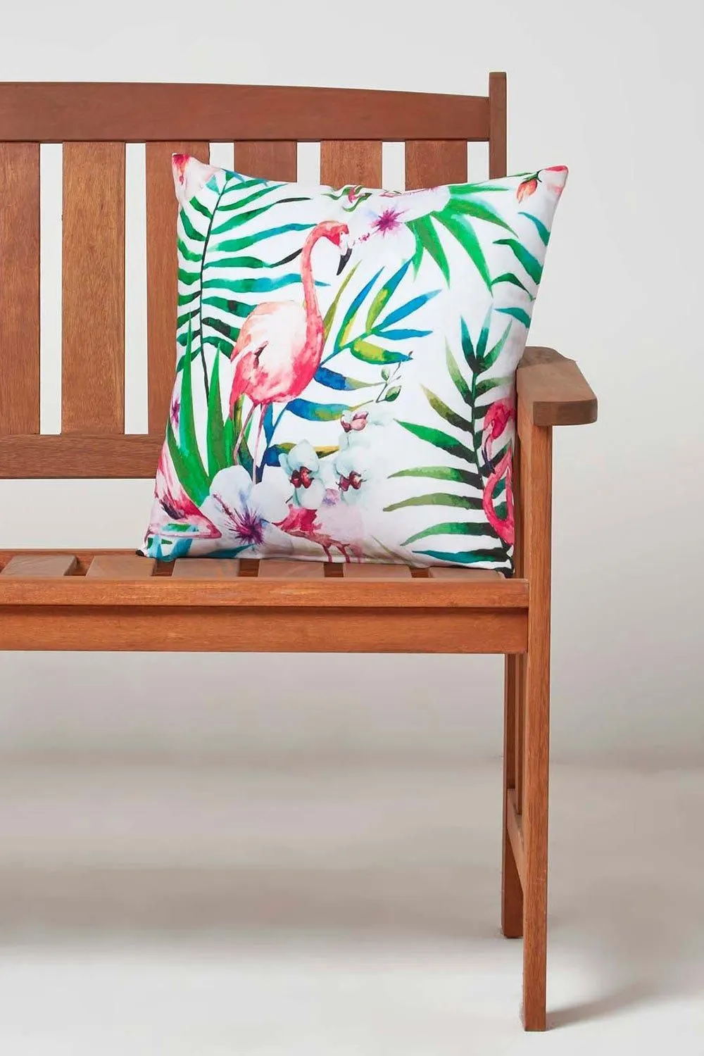 Homescapes Luxury Waterproof Pink Flamingo Outdoor Cushion 45 x 45 cm, Set of 2 3