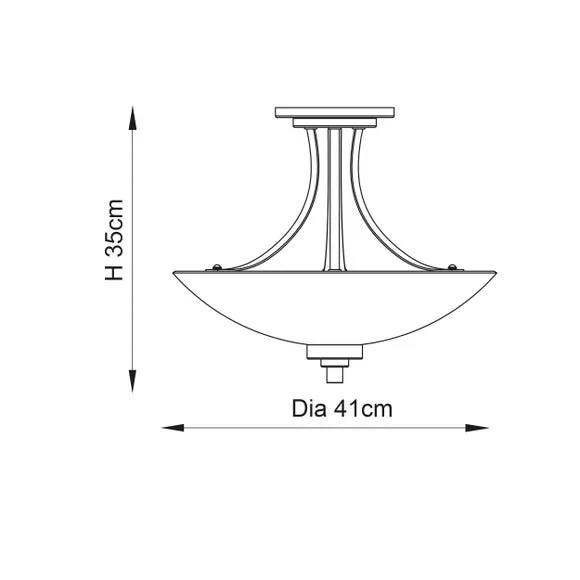 Return - Vogue Welles 3 Light Semi Flush Ceiling Light 6