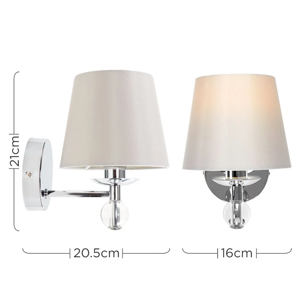 ValueLights Bryantt Pair of Silver Indoor Wall Light 5