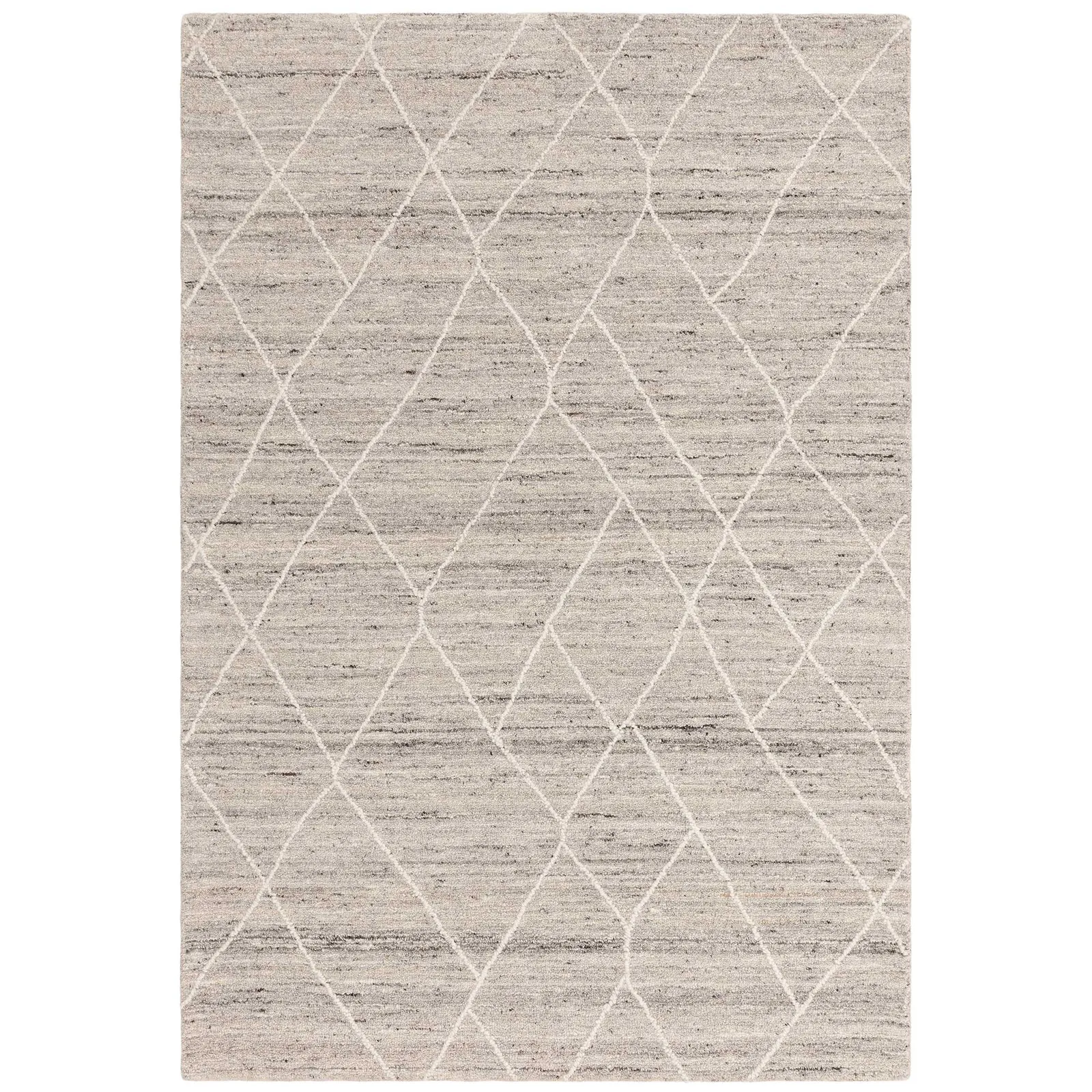 Elin 120X170Cm Rug Stone, Square, Neutral Wool | Barker & Stonehouse
