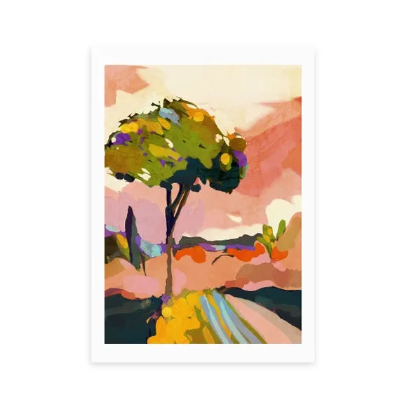 East End Prints Sundown With Tree Print 2