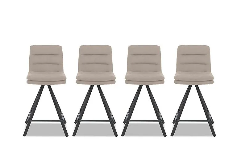 Njord Set of 4 Fabric Swivel Bar Stools