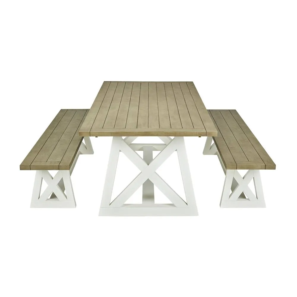 Statement Furniture Oxford Bench, Wooden Dining Bench Seat 180cm in White 5