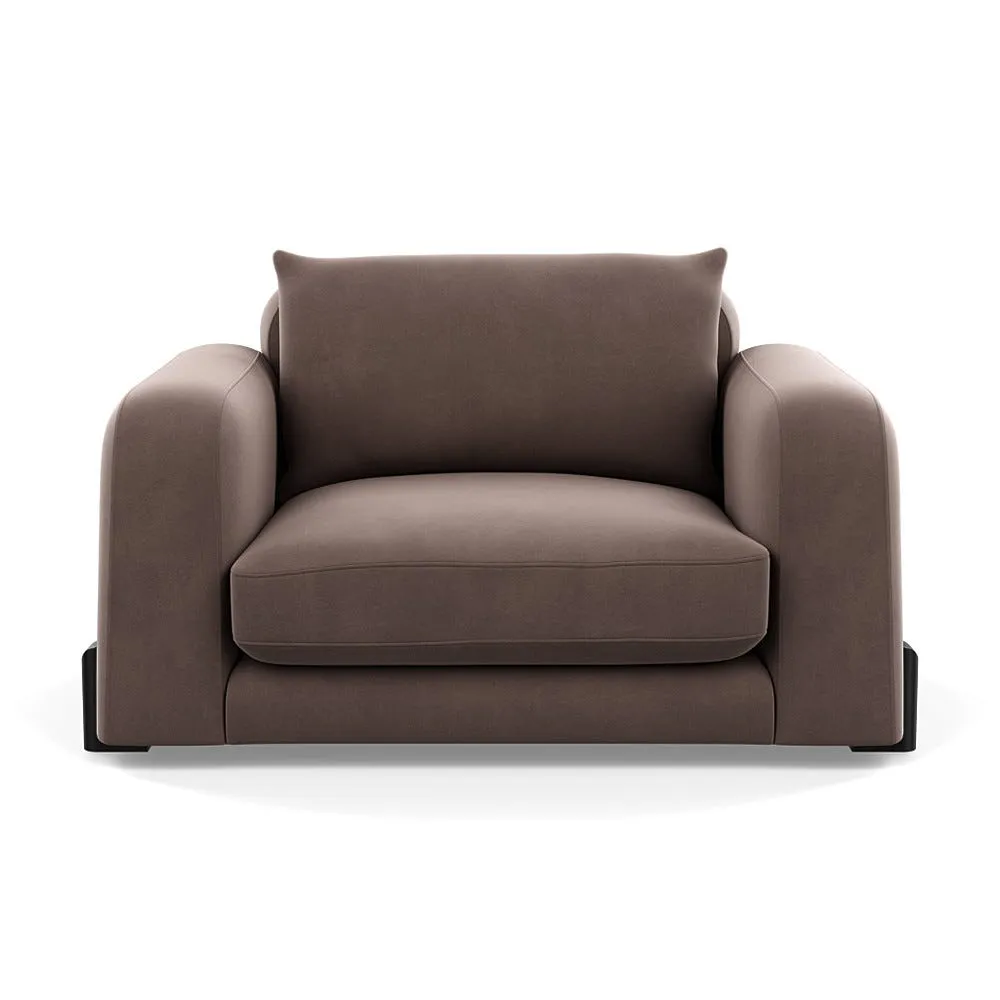 Heal's Nuvola Loveseat Smart Velvet Mouse Black Beech Feet 1