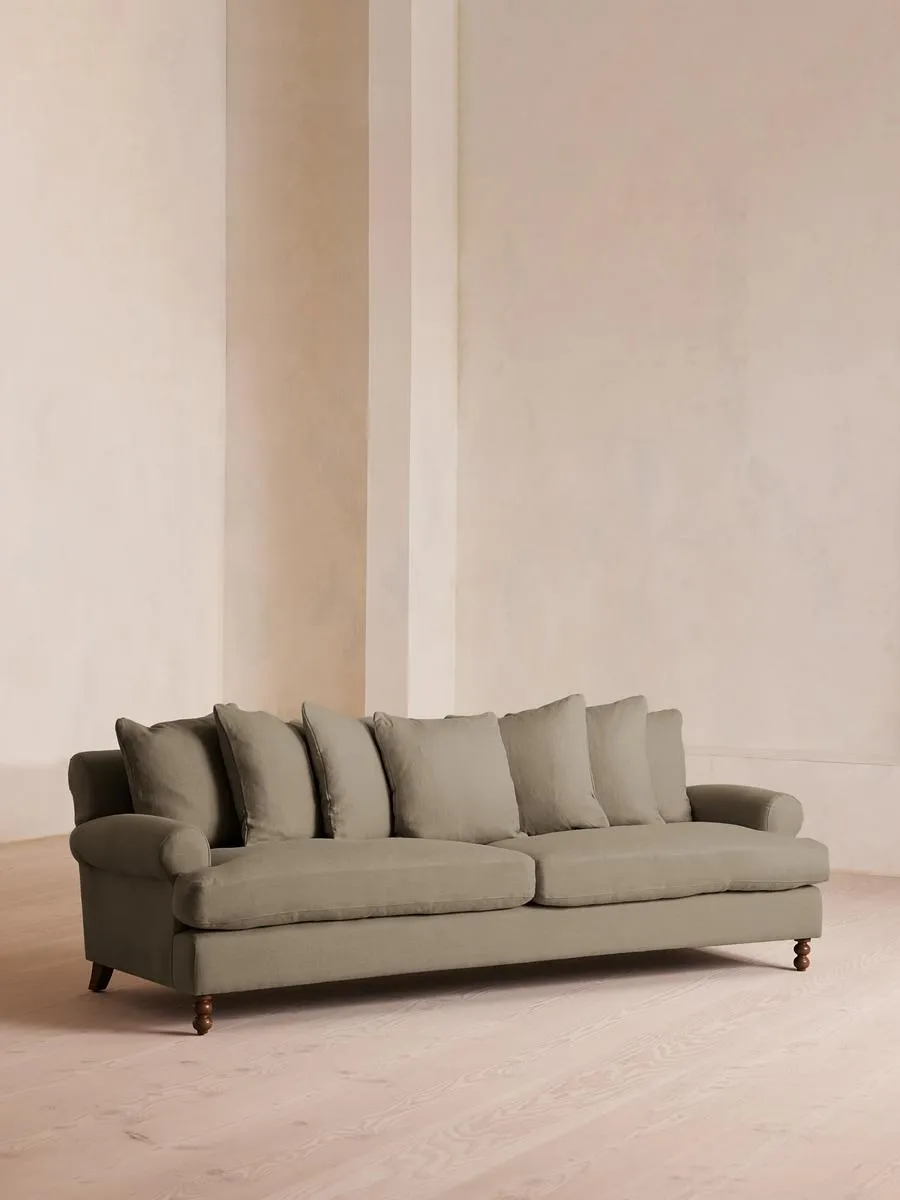 Audrey Four Seater Sofa, Linen, Sage