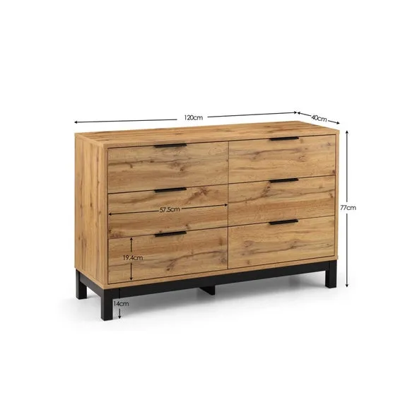 Bali Wide 6 Drawer Chest 6