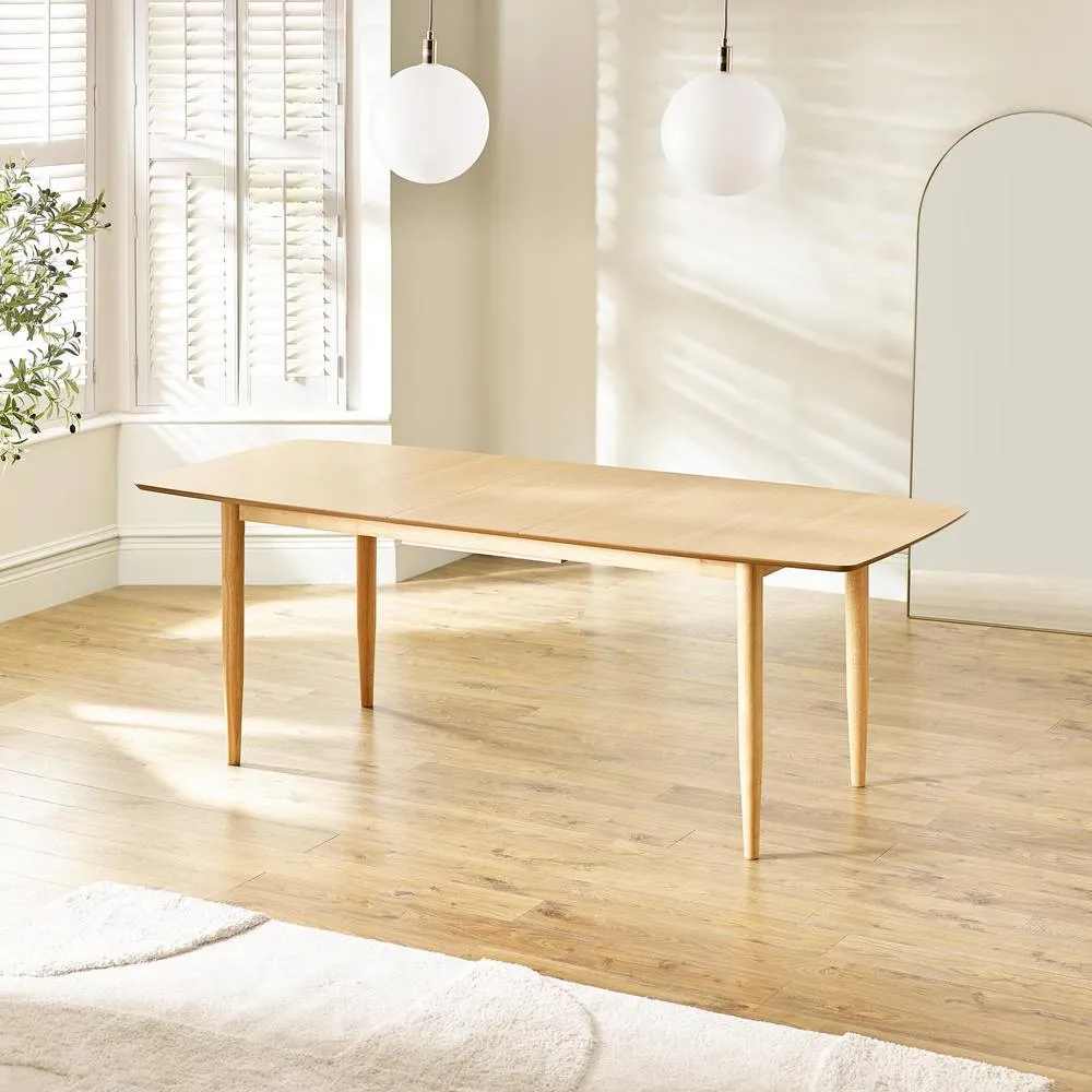 FurnitureboxUK Leif Rectangular Solid Wood Large Extending 6-8 Seater Dining Table in Light Brown 4