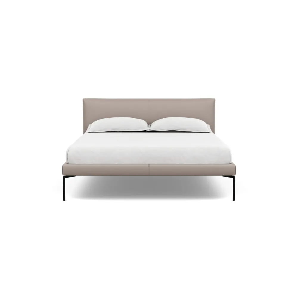 Heal's Matera Bedstead Double Leather Grain Light Grey 060 1