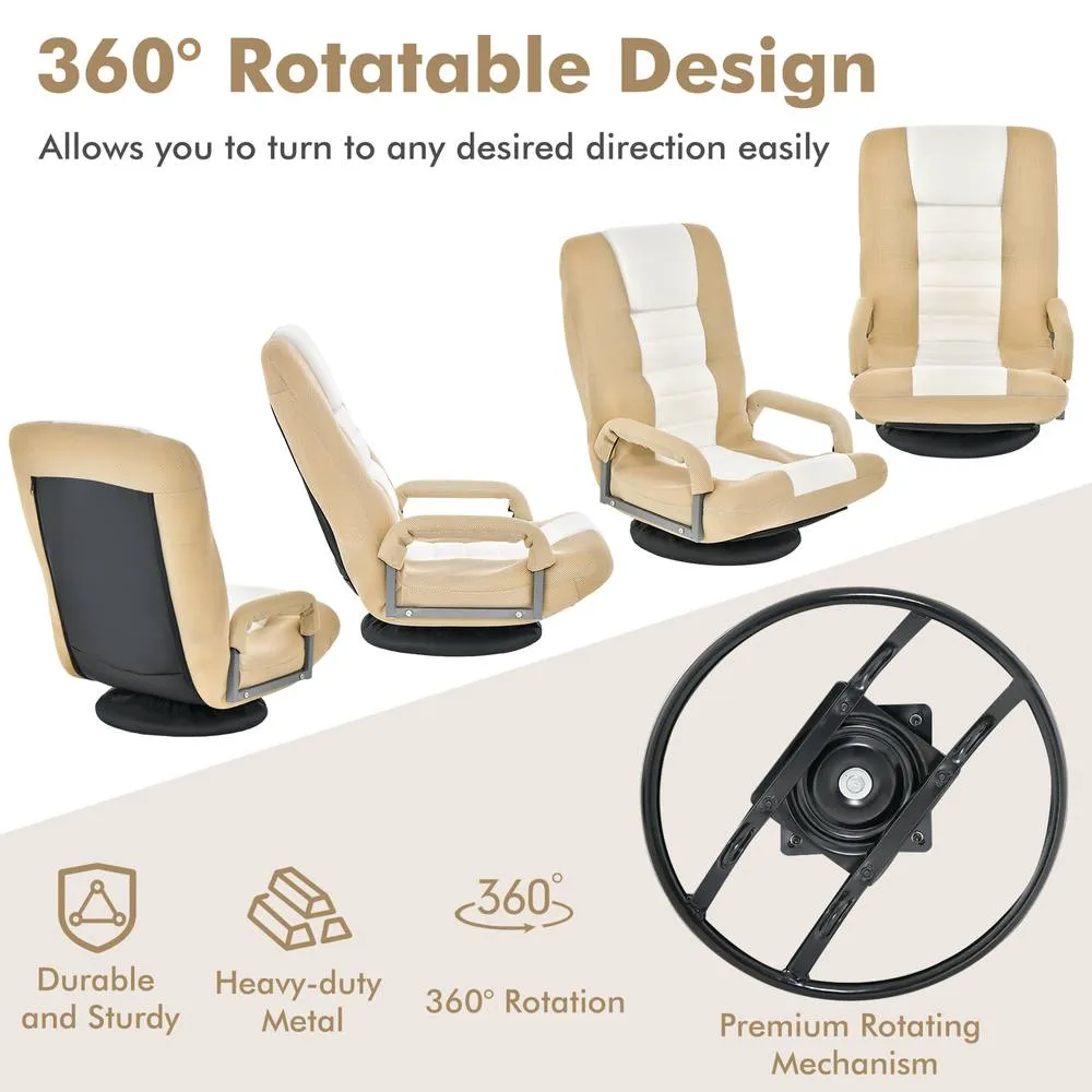Costway Folding Floor Chair Gaming Chair Adjustable 6-Position Leisure Chair 6