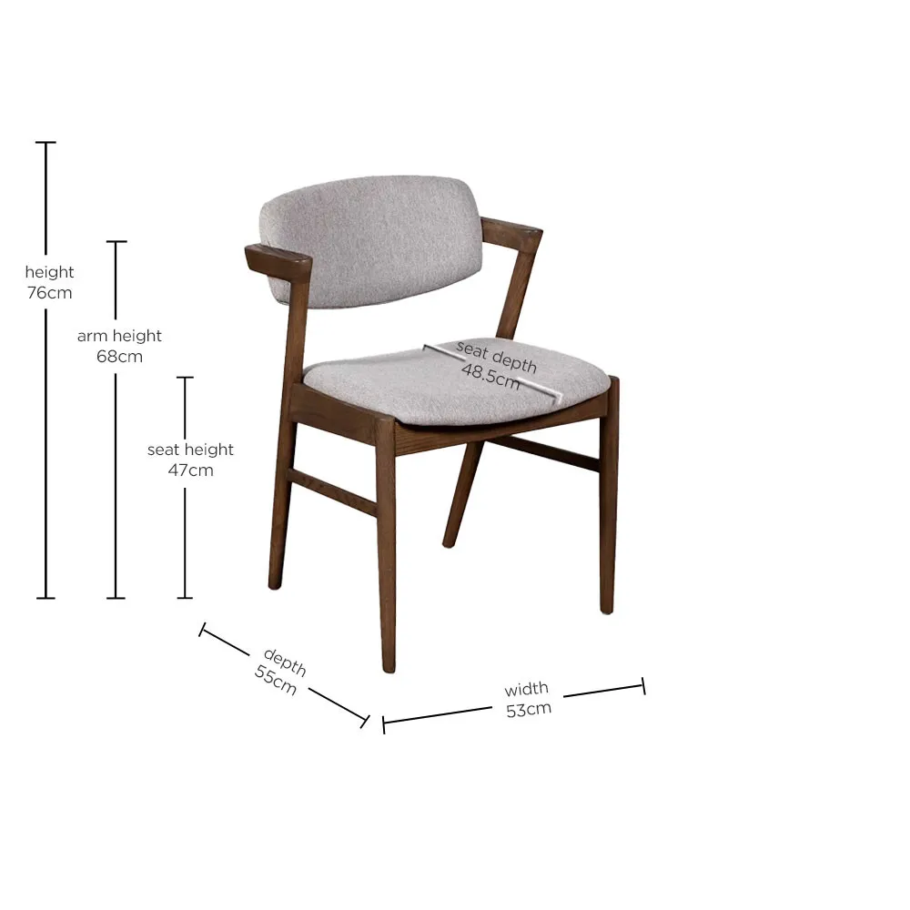 Darcy Arm Dining Chair, Neutral Wood | Barker & Stonehouse 5