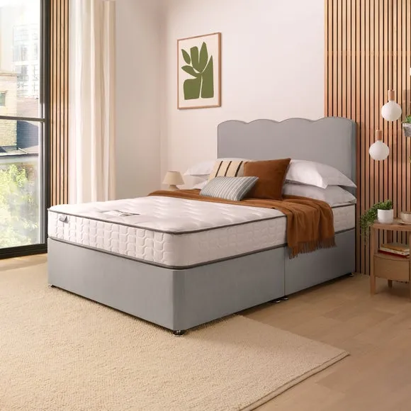 Silentnight Divan Bed With Francisco Fabric Headboard and 800 Pocket Sprung Mattress