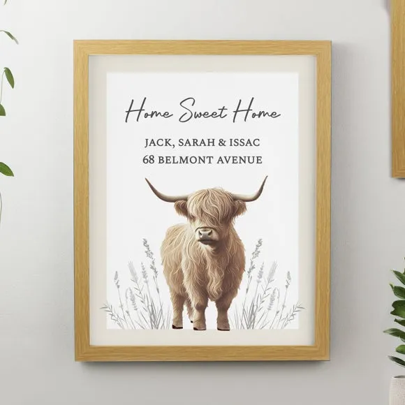 Personalised Highland Cow Poster Frame 2