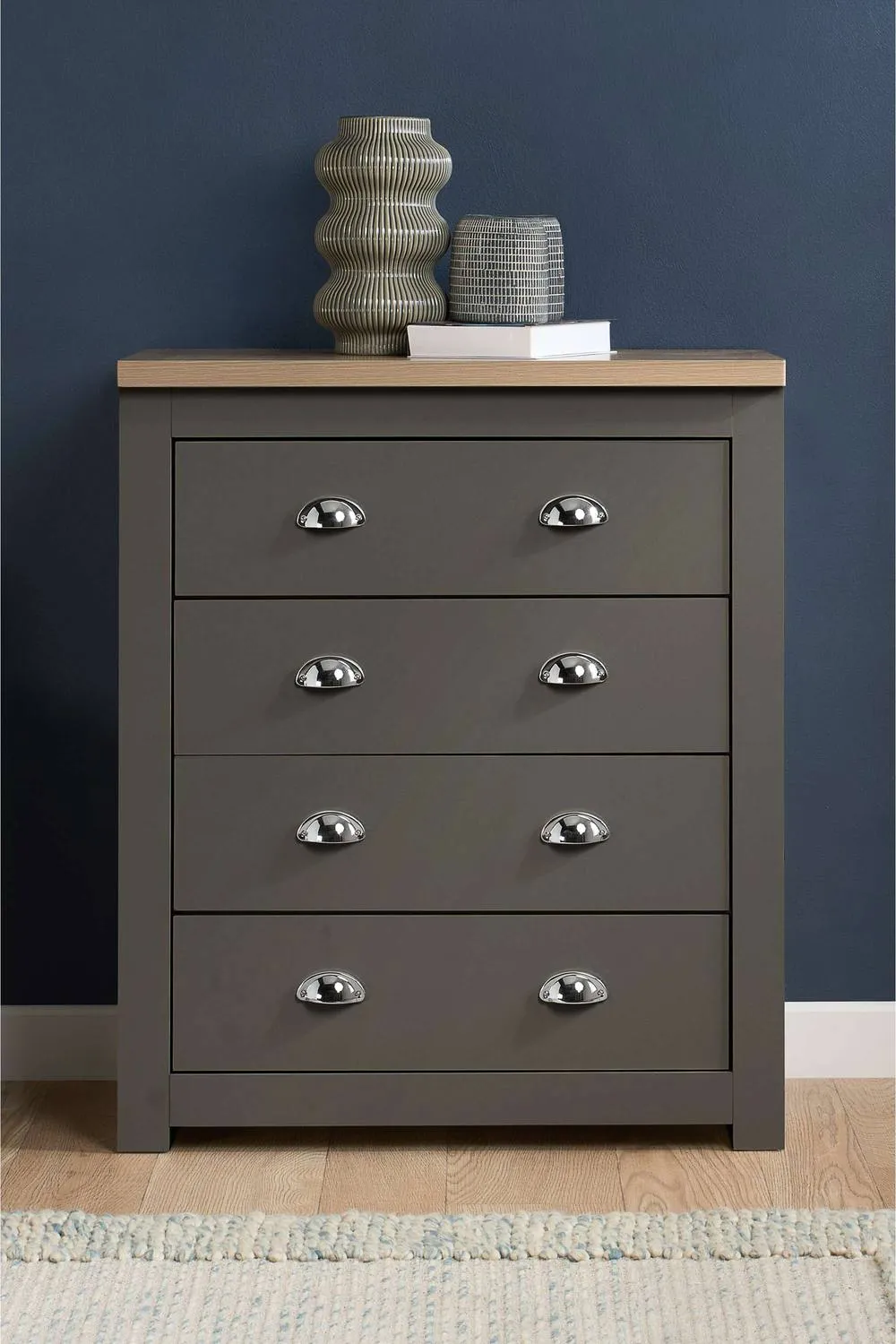 Birlea Highgate 4 Drawer Chest Dark Grey