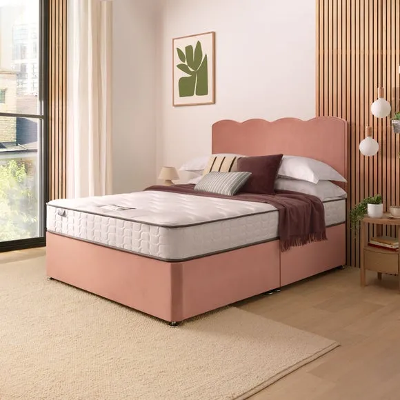 Silentnight Divan Bed With Wave Velvet Headboard and 800 Pocket Sprung Mattress 1