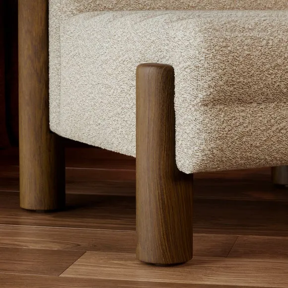 Brunswick Ribbed Tonal Boucle Chunky Wooden Accent Chair 5