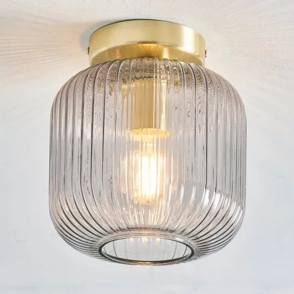 Riley Gold Flush Ceiling Light 1