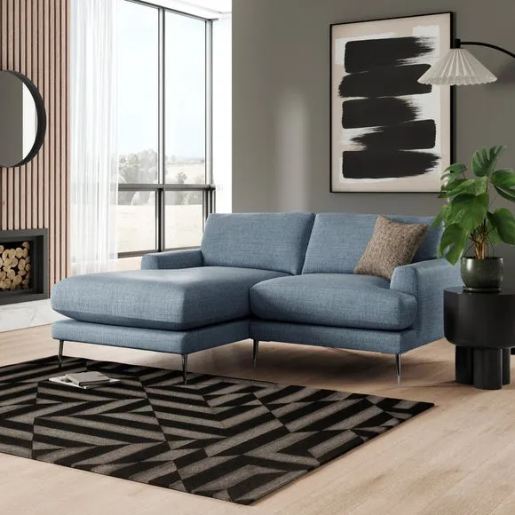 Lawson Chunky Tonal Weave Corner Chaise Sofa 1