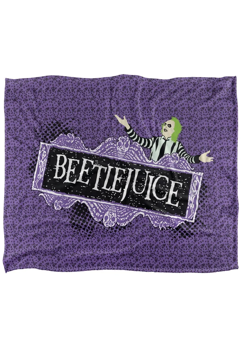 Beetlejuice Logo Silky Touch Super Soft Throw Blanket 152 X 127 cm in White