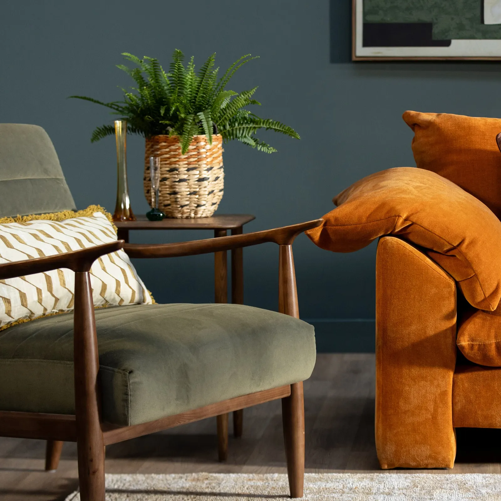 Hockney Armchair, Green Fabric | Barker & Stonehouse 2