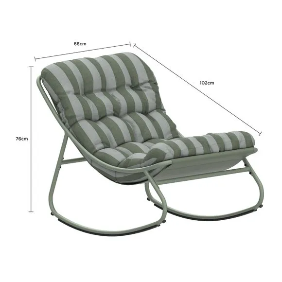 Rocking Chair with Striped Cushion 6