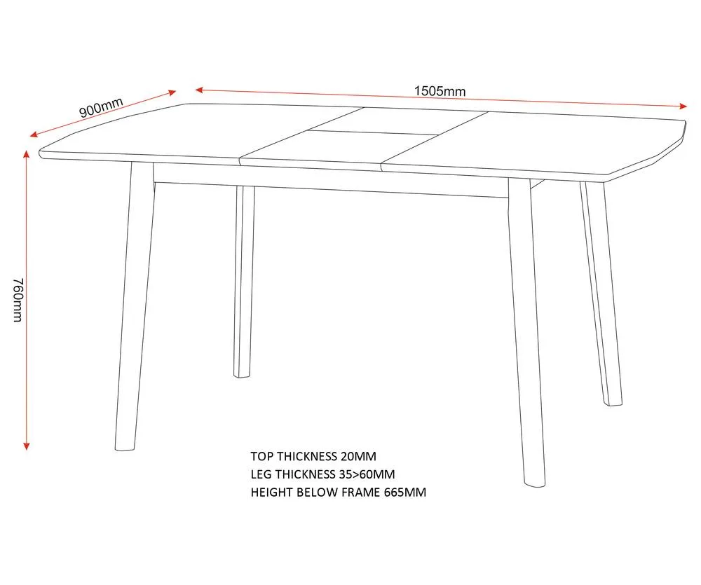 Seconique Emery Extending Dining Table in Natural 6