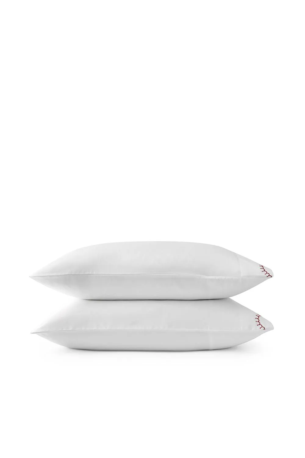 CHRISTY 'Lucerne Scallop' Luxury Cotton Sateen Standard Pillowcase Pair in Pink 3