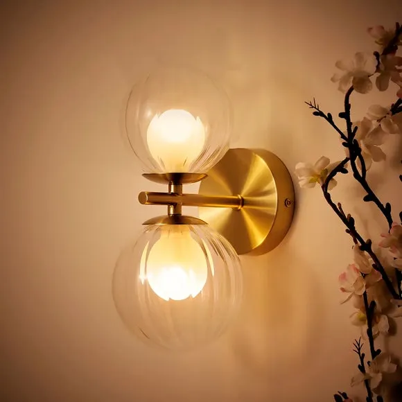 Leirah Ribbed 2 Light Wall Light 2