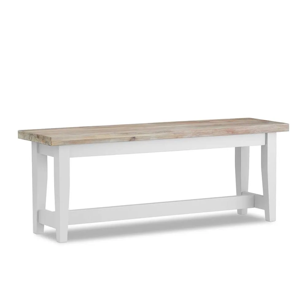Statement Furniture Florence Solid Acacia Hardwood Dining Bench 120cm in White 5