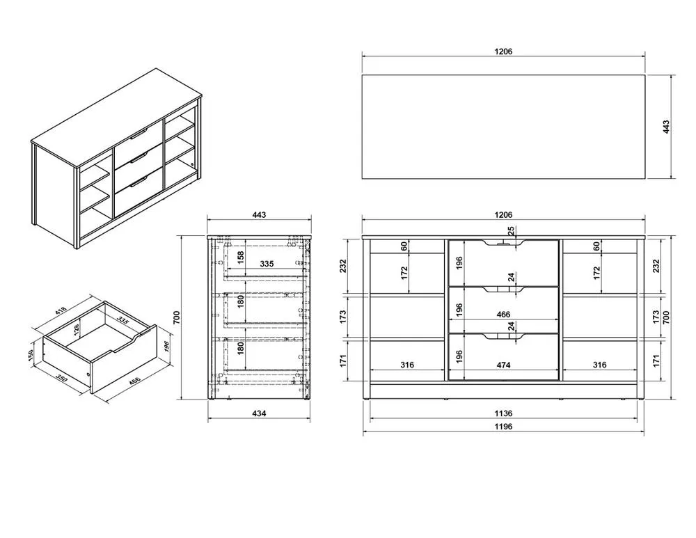 Flair Charlie Staircase Mid Sleeper Cabin Bed with Storage & Desk in Grey 6