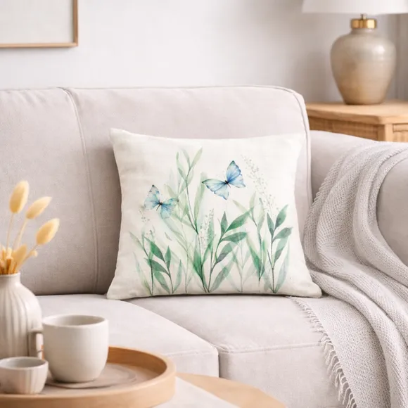 Butterfly Garden Square Cushion