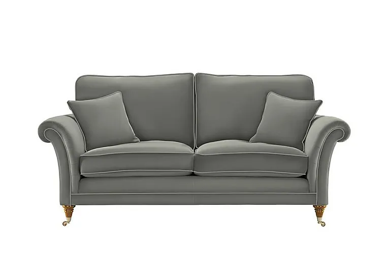 Burghley Large 2 Seater Leather Sofa - Como Slate