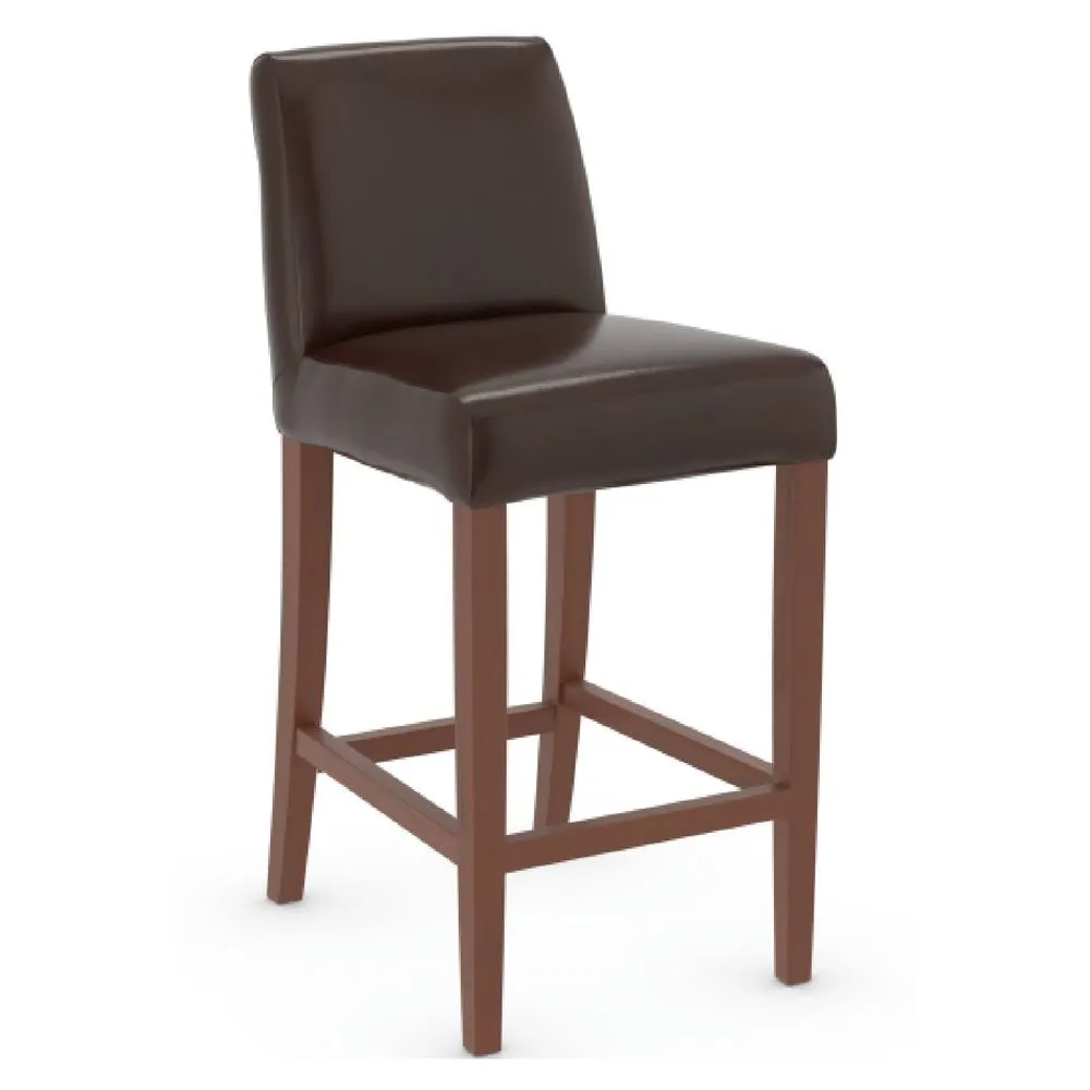 netfurniture Greta Walnut Bar Stool Brown Aniline Leather Fully Assembled 2