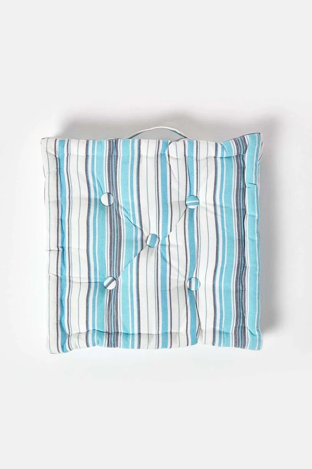 Homescapes Cotton New England Stripes- Floor Cushion in Blue 3