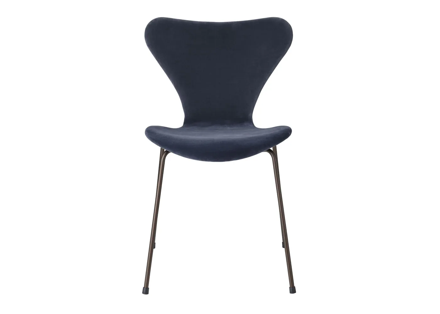 Fritz Hansen Series 7 Chair Upholstered Velvet Grey Blue