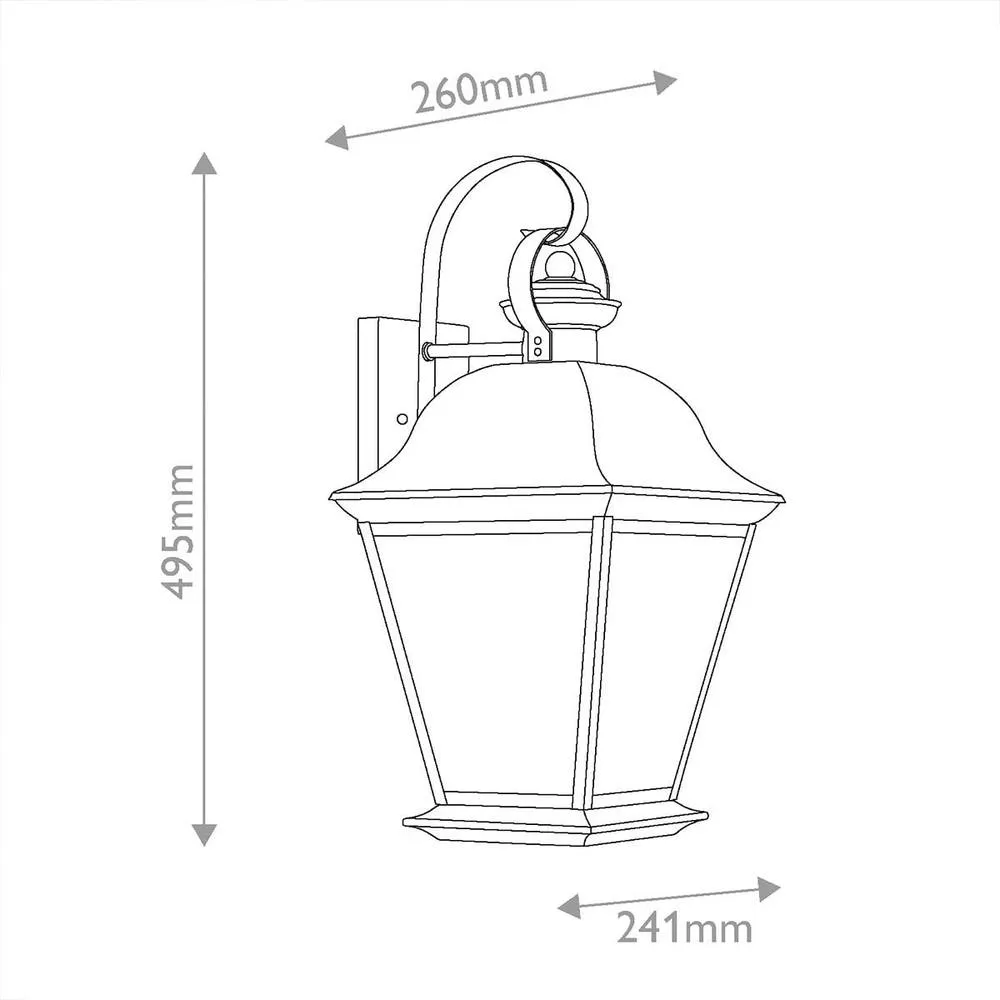 Netlighting Mount Vernon Large Wall Lantern Old Bronze IP44 in Brown 2