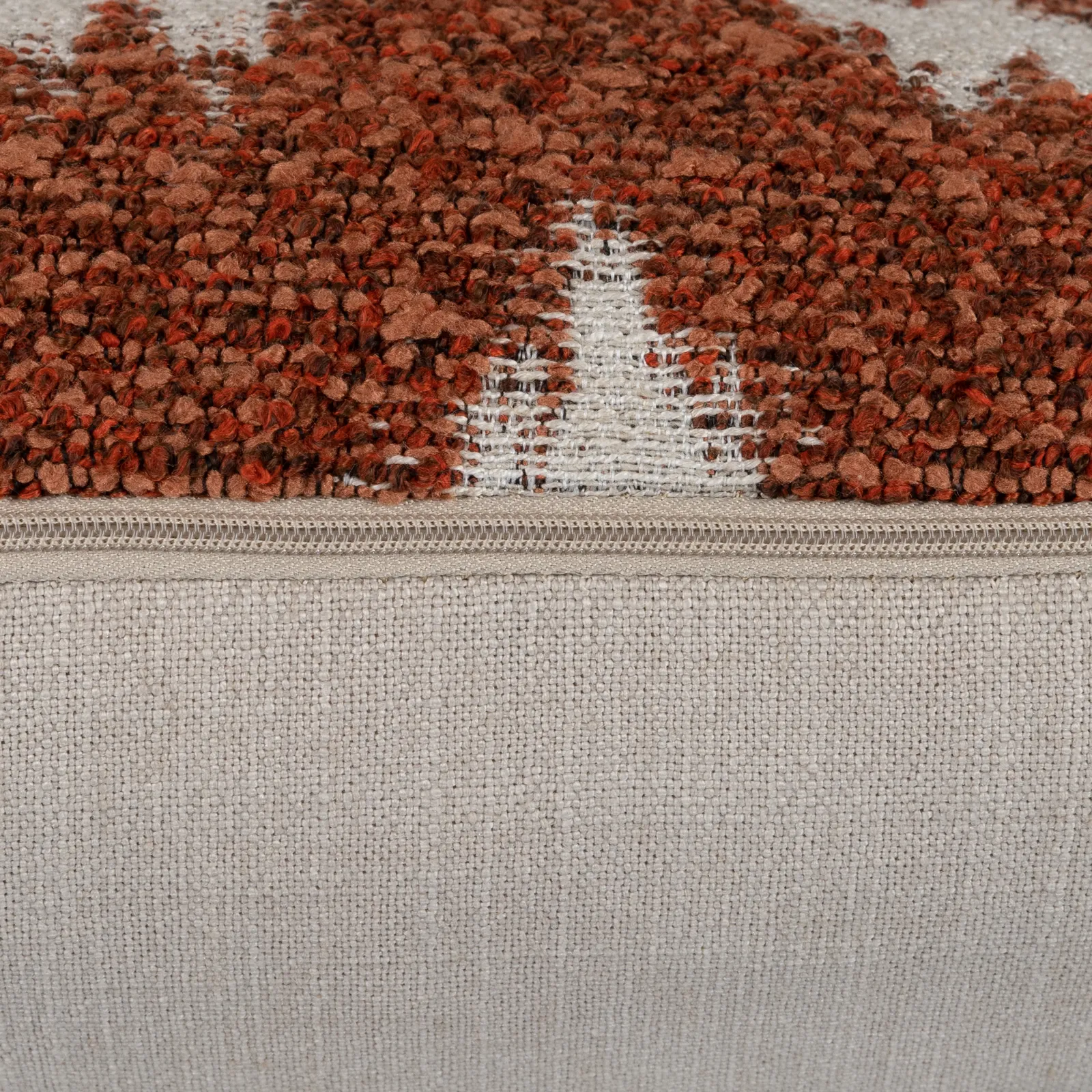 Zigzag Rust Cushion, Square, Orange | Barker & Stonehouse 4