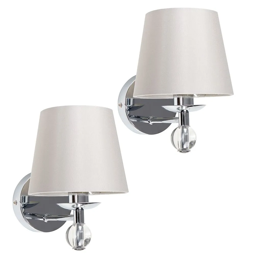ValueLights Bryantt Pair of Silver Indoor Wall Light 2