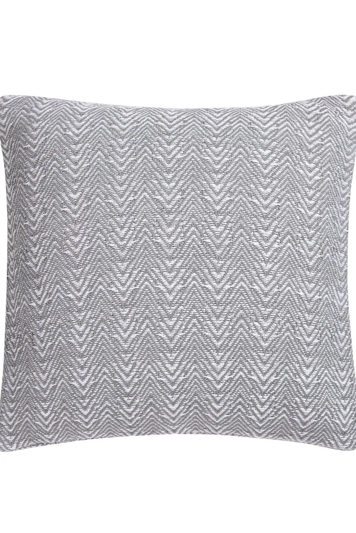 Appletree 'Herringbone' Filled Cushion 100% Cotton With Textured Weave in Silver