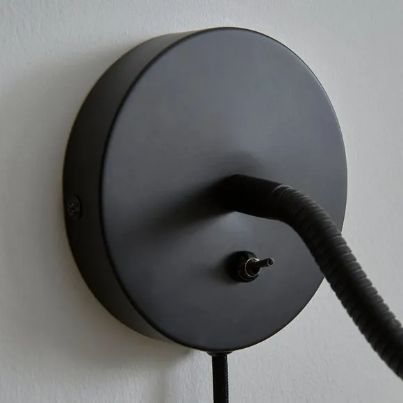 Newton Industrial Goose Neck Adjustable Plug In Wall Light 4