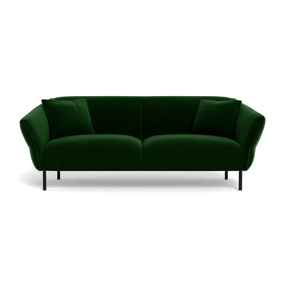 Heal's Alto 3 Seater Sofa Smart Velvet Forest Black Feet 1