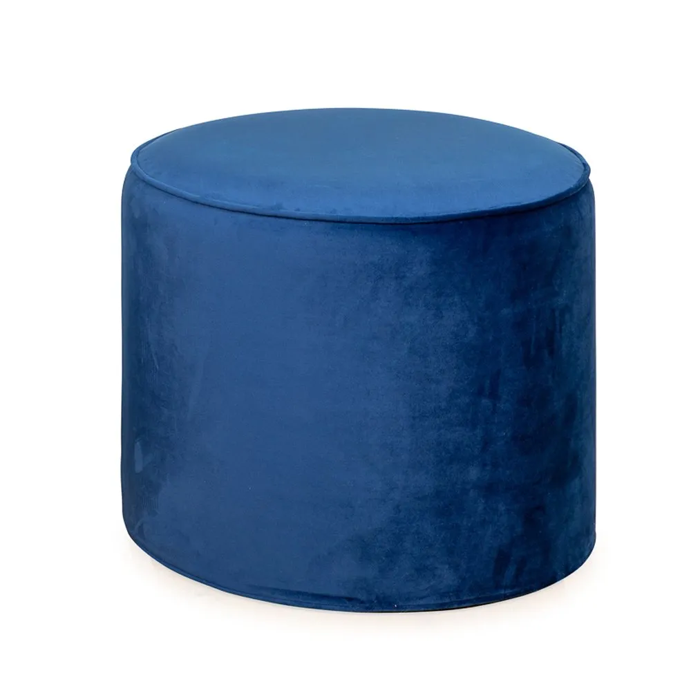 Heal's Cayo Pouffe Smart Velvet Blue