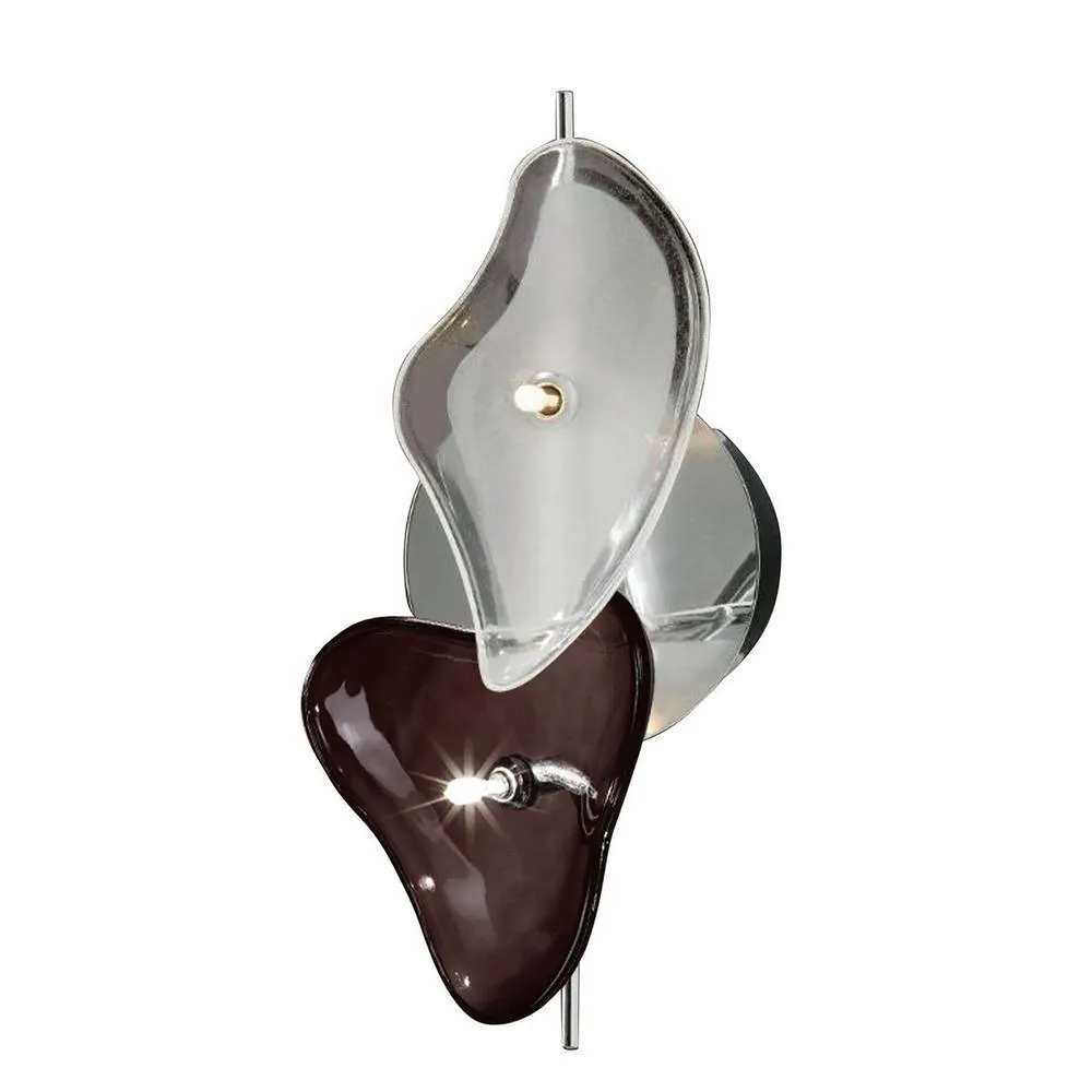 Netlighting Otto Ceiling Wall Chrome Black Glass 2 Light G4 CFL Compatible NOT LED in Silver