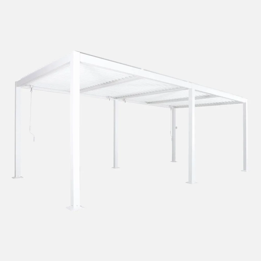 sweeek Louvered Pergola Aluminium & Steel 6 X 3m in White 2