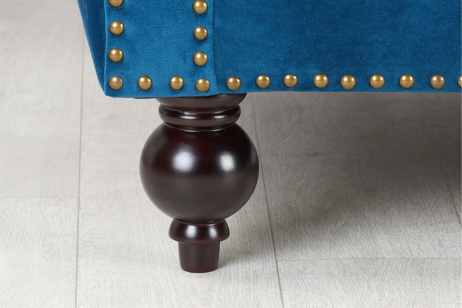 Birlea Chesterfield Sofa 3 Seater Chester Blue Velvet Studded Settee in Dark Blue 5