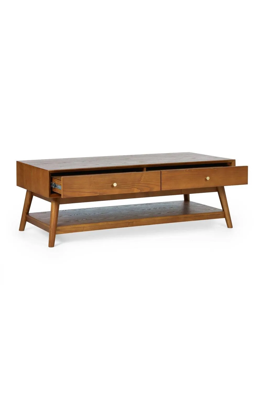 Julian Bowen Lowry 2 Drawer Coffee Table with Shelf in Tan 4
